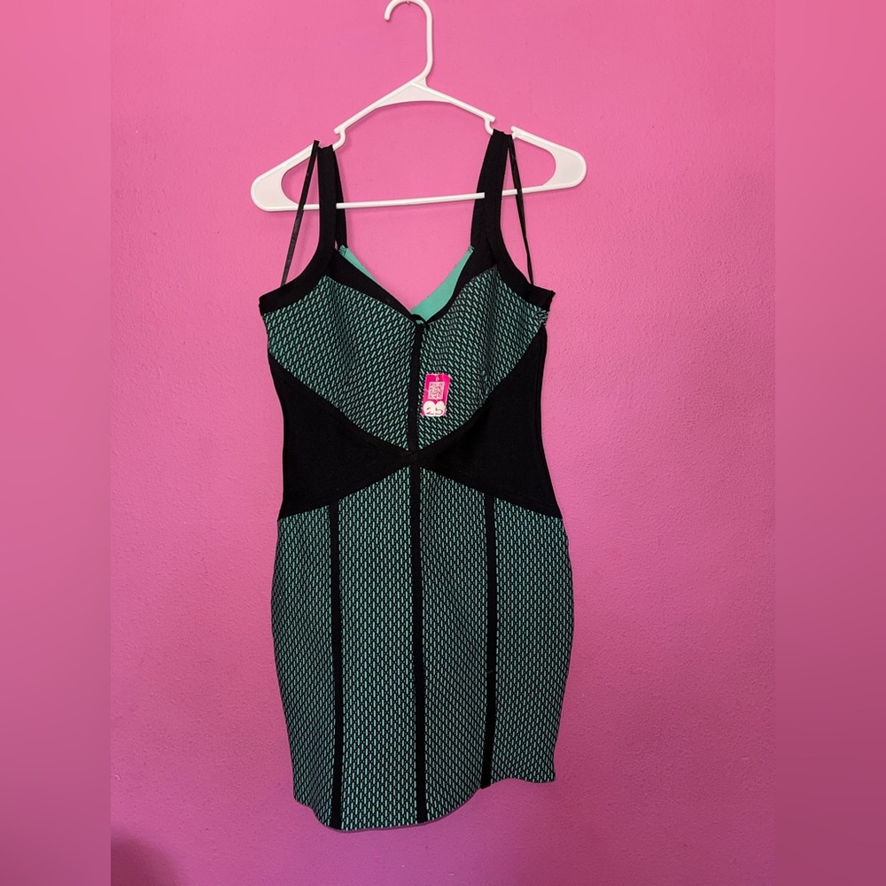 2b bebe Blue & Black Mini Dress NWT